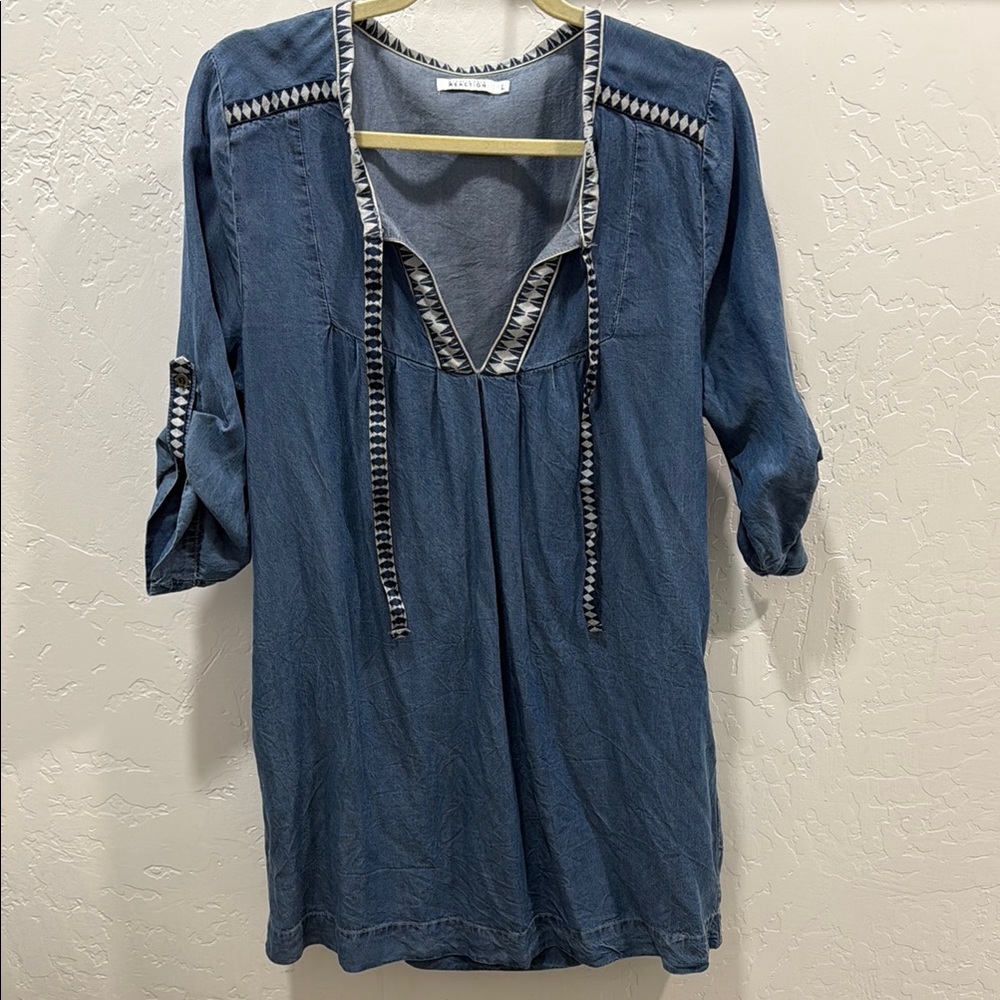 Kenneth Cole Reaction Blue Embellished Mini Dress